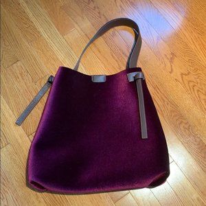 NWOT Sundance Catalog Unforgettable Velvet Tote Deep Plum